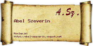 Abel Szeverin névjegykártya